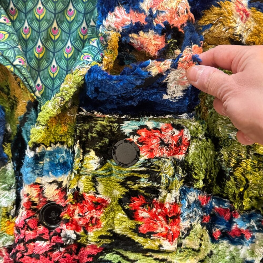 Peacock Carpet Upcycle Cropped Jacket + Mini Skirt - Picture 4 of 16